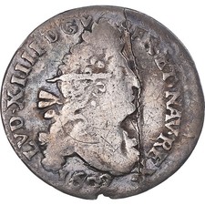 Monnaie, France, Louis XIV, 4 Sols aux 2 L, 4 Sols 2 Deniers, 1692, Troyes, TB+