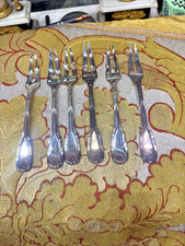 6 anciennes  petites fourchettes a crustaces ou escargots metal argenté