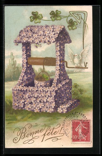 Fontaine fleurs avec - fontaine,