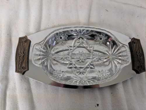 Starburst cut glass relish - starburst,