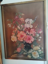 Peinture sur soie - encadrée,