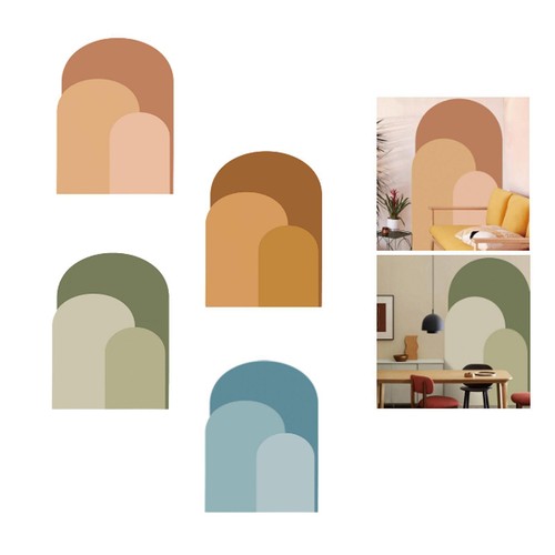 Autocollant mural forme - autocollant,