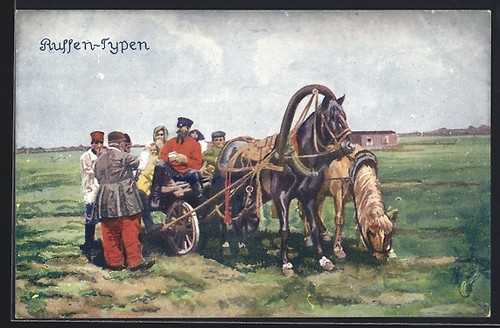 Carte postale famille - , paysanne