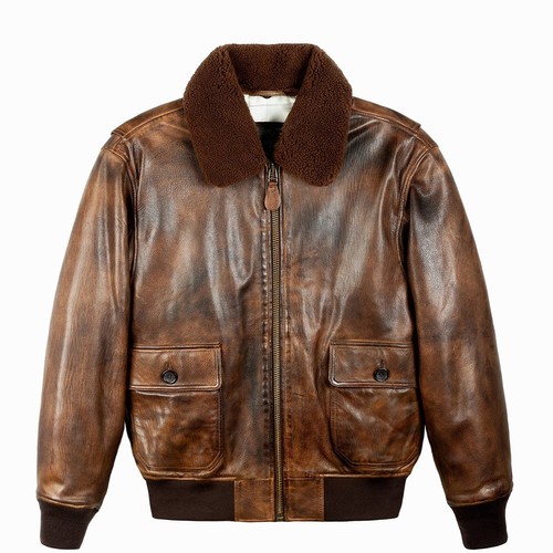 Blouson bomber cuir - en, marron