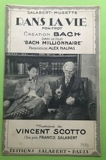 Bach Dans la Vie Partition pour Orchestre Salabert 1934