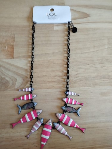 Collier poissons roses lol - poissons,