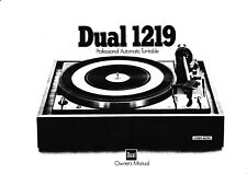 Manuel D'Utilisation Pour Dual 1219