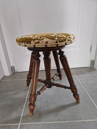 Ancien tabouret vis tripode - ancien,