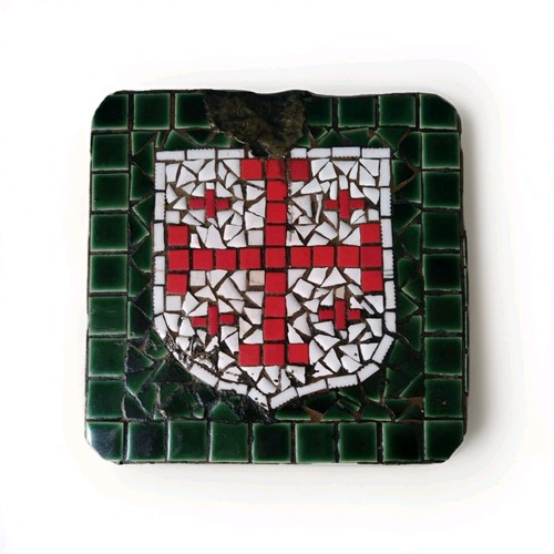Ancienne mosaïque blason 1950 - mosaïque,