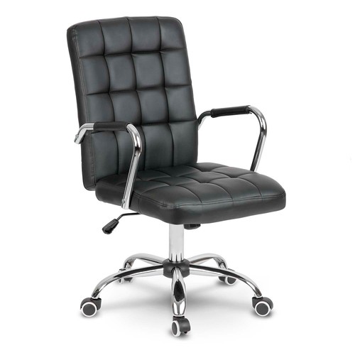 Chaise bureau cuir noir - chaise,
