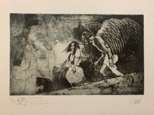 ALAIN KLEINMANN - Tobie Et L’ange - Lithographie originale  Signée Et Dédicacée