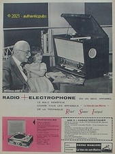 PUBLICITE LA VOIX DE SON MAITRE RADIO ELECTROPHONE MODELE 858 C DE 1959 VINTAGE