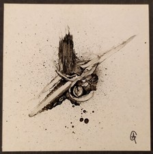 Peinture noir et blanc miniature signée bombe aerosol  graphic paint art