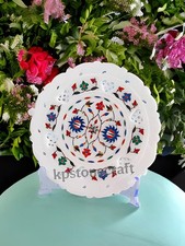 Plaque d'incrustation de marbre blanc 9" | Plaque d'art faite à la main |...