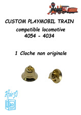 Custom western Playmobil train en 3D - 1 cloche non originale - 4054 locomotive