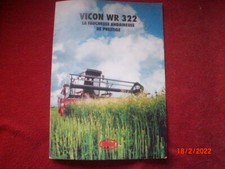 BROCHURE   PUBLICITAIRE FAUCHEUSE ANDAINEUSE  VICON  WR 322