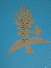 image pieuse XVIIIe papier decoupé  texte manuscrit d'une religieuse immigrée