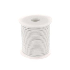 Lacet en cuir Rond - Diamètre 2mm BLANC 1 mètre de lacet