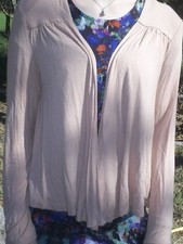 joli gilet cardigan haut H & m camel clair T 38 40 M (mesures)