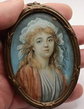 Miniature Portrait Femme XIXe