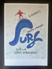Affiche ancienne originale  « SURF À BIARRITZ » - SAVIGNAC - 1996