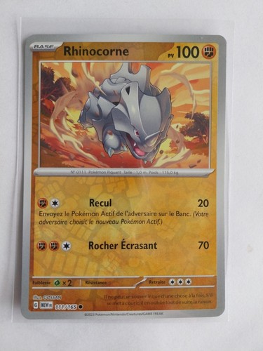 Carte pokemon rhinocorne - pokemon,