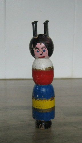 Jouet ancien tricotin bois - jouet,