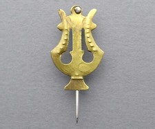Lyre. Music, Musical instrument. Antique Brooch. French Pin. Pendant.