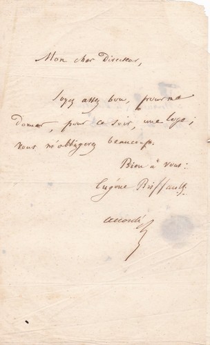 S eugène briffault - ✒, l.a.s.