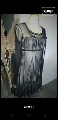 Robe noire écru saison - robe,