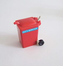 PLAYMOBIL (R5117) EBOUEURS - Poubelle Rouge avec Chariot Transport Gris 3470