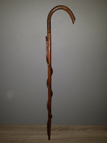 Canne bois sculptée un - canne, d'un