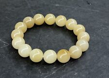 certified Hotan Jade Bracelet - 12mm Per Jade With Brownish White Sugary Color 