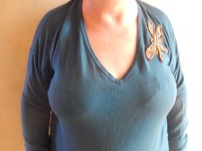pull femme bleu , taille L