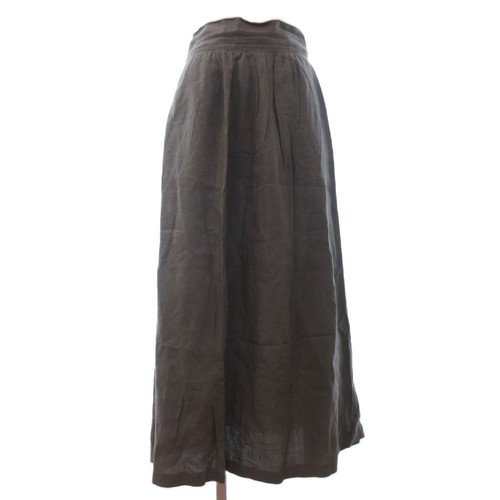 Jupe évasée lin gris à - jupe,