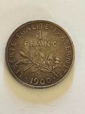   superbe 1 FRANC SEMEUSE ARGENT 1900 superbe rare en l etat