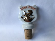 Ancien Bouchon Verseur COGNAC RENAULT en Porcelaine et Liège Doseur