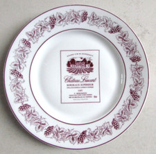 Assiette commémorative 1985 Vin Château Lescart Bordeaux supérieur F. Reignoux