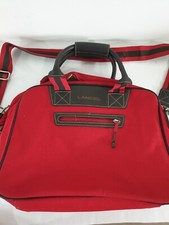 Sac de voyage lancel rouge vintage, bon état mais quelques taches, 40x30cm