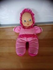 Poupée chiffon veilleuse rose rouge vichy bavoir musicale lulineuse Aimantine 
