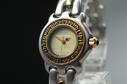 Montre femme ronde bicolore