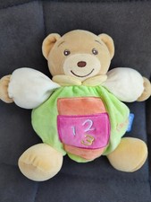Doudou Ours boule rose vert