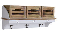 Vestiaire Étagère Murale Shabby Chic Porte-Serviettes Armoire Cuisine Bois