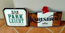 2 Plaques émaillées biére emailschild brauerei Karlsbrau Parkbräu