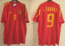 Maillot Espagne Torres #9 ESPANA 2004 Adidas camiseta Spain Football - XL