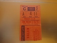 VAN HALEN CONCERT TICKET STUB 1982 Madison Square Garden, NYC