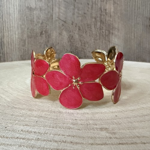 Bracelet manchette fleurs - bracelet,