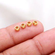 Perles rondes en or massif 14