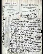 BUHULIEN / LANNION (22) POMMES à CIDRE / GRAINS "Théophile LE ROUX" Lettre 1926