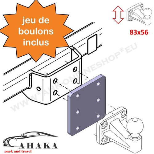 Plaque rehausse boule - plaque, de